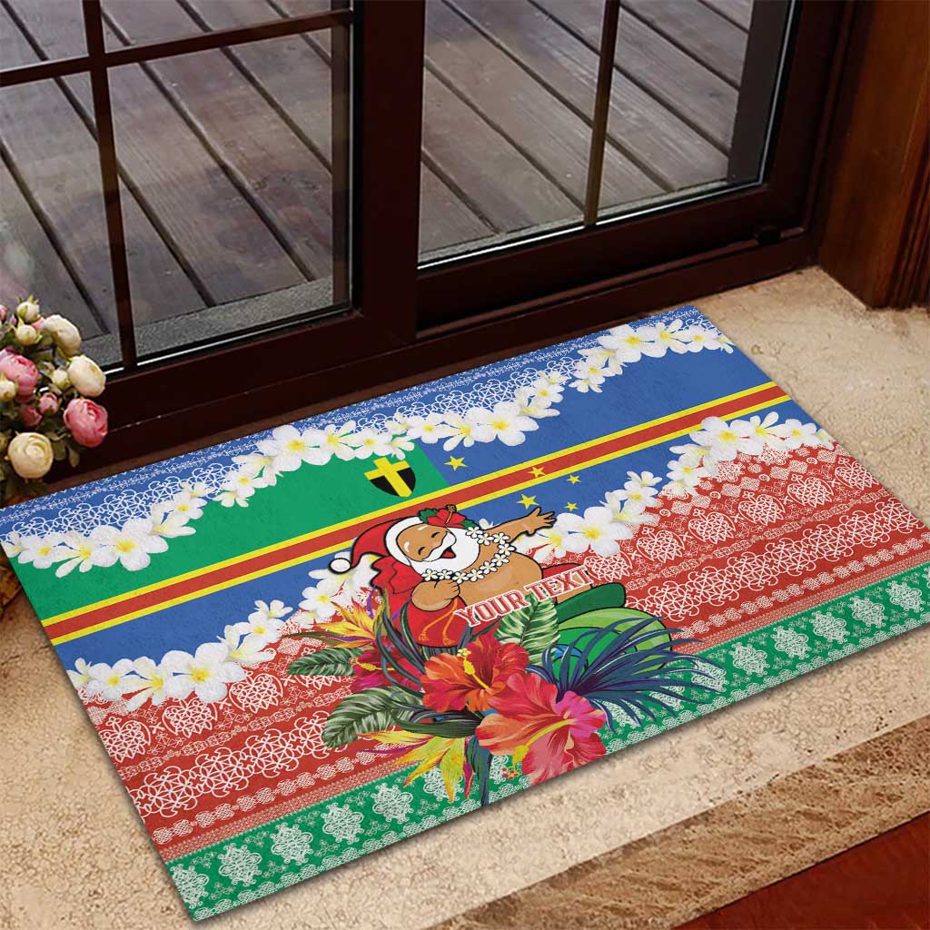Personalised Tafea Joyeux Noel Rubber Doormat Proud To Be a Ni-Van Sand Drawing Art LT9 - Polynesian Pride