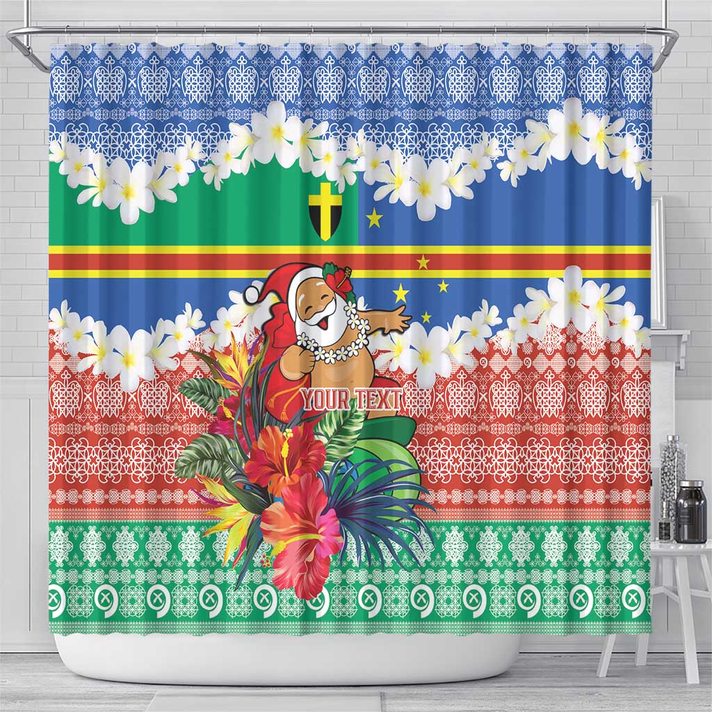 Personalised Tafea Joyeux Noel Shower Curtain Proud To Be a Ni-Van Sand Drawing Art - Polynesian Pride