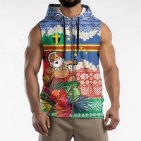 Personalised Tafea Joyeux Noel Sleeveless Zip Hoodie Proud To Be a Ni-Van Sand Drawing Art - Polynesian Pride