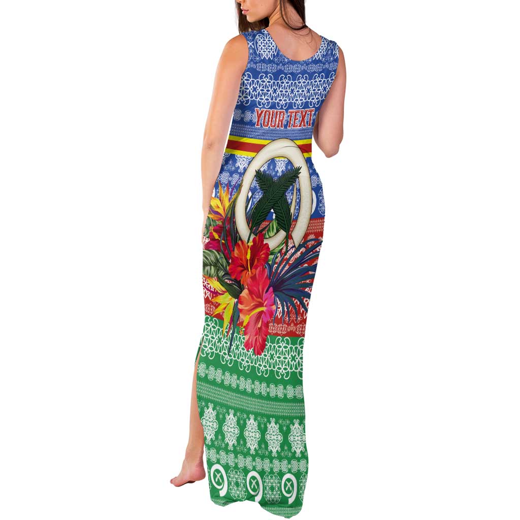 Personalised Tafea Joyeux Noel Tank Maxi Dress Proud To Be a Ni-Van Sand Drawing Art - Polynesian Pride