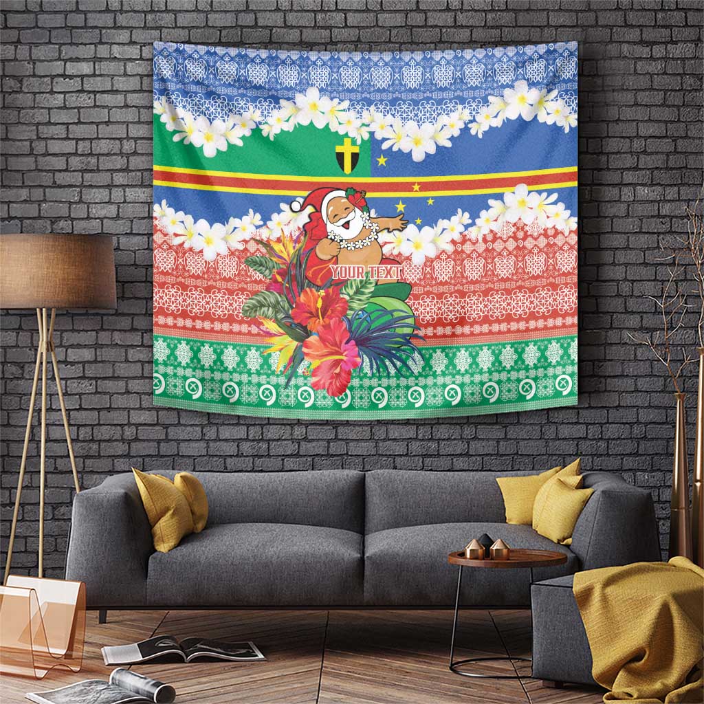 Personalised Tafea Joyeux Noel Tapestry Proud To Be a Ni-Van Sand Drawing Art LT9 Blue - Polynesian Pride
