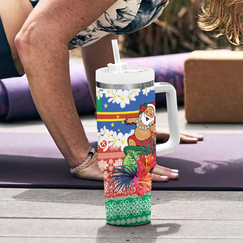 Personalised Tafea Joyeux Noel Tumbler With Handle Proud To Be a Ni-Van Sand Drawing Art - Polynesian Pride