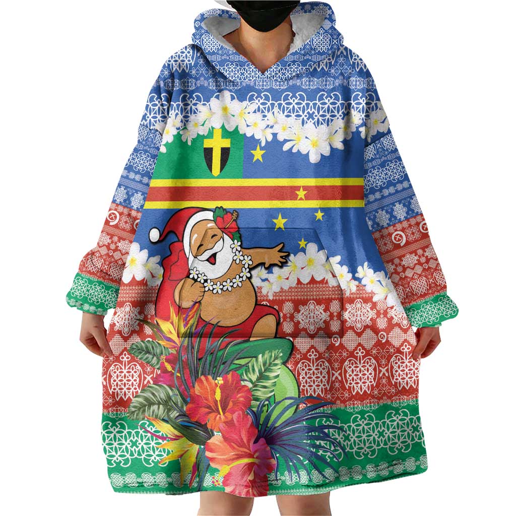 Personalised Tafea Joyeux Noel Wearable Blanket Hoodie Proud To Be a Ni-Van Sand Drawing Art - Polynesian Pride