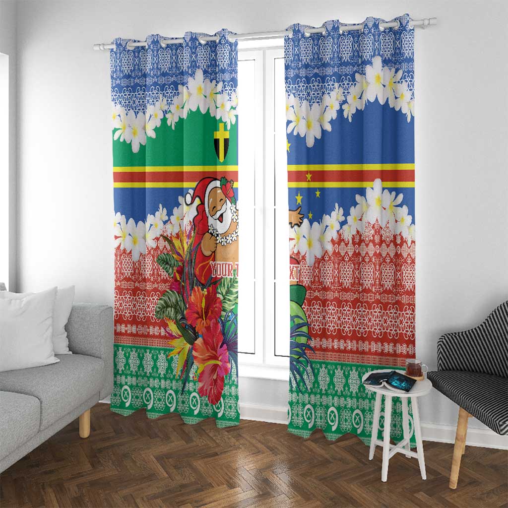 Personalised Tafea Joyeux Noel Window Curtain Proud To Be a Ni-Van Sand Drawing Art - Polynesian Pride