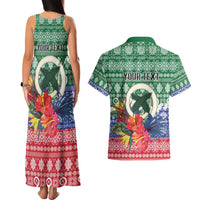 Personalised Torba Joyeux Noel Couples Matching Tank Maxi Dress and Hawaiian Shirt Proud To Be a Ni-Van Sand Drawing Art - Polynesian Pride