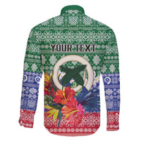 Personalised Torba Joyeux Noel Family Matching Off The Shoulder Long Sleeve Dress and Hawaiian Shirt Proud To Be a Ni-Van Sand Drawing Art - Polynesian Pride