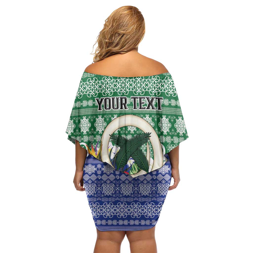 Personalised Torba Joyeux Noel Family Matching Off Shoulder Short Dress and Hawaiian Shirt Proud To Be a Ni-Van Sand Drawing Art - Polynesian Pride