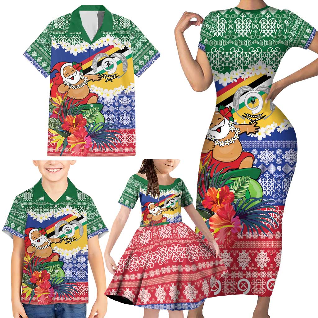 Personalised Torba Joyeux Noel Family Matching Short Sleeve Bodycon Dress and Hawaiian Shirt Proud To Be a Ni-Van Sand Drawing Art - Polynesian Pride
