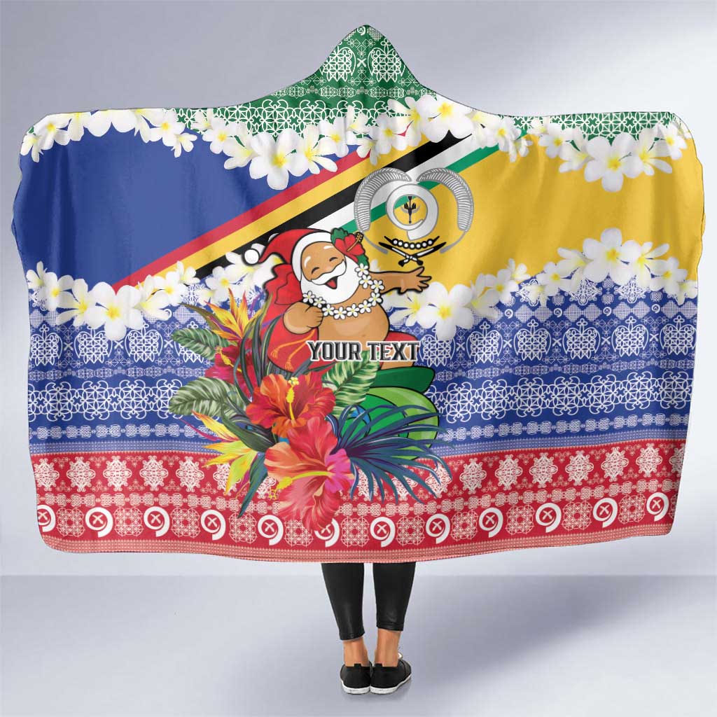 Personalised Torba Joyeux Noel Hooded Blanket Proud To Be a Ni-Van Sand Drawing Art LT9 One Size Green - Polynesian Pride