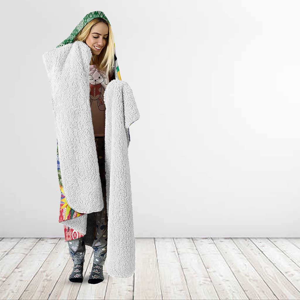 Personalised Torba Joyeux Noel Hooded Blanket Proud To Be a Ni-Van Sand Drawing Art LT9 - Polynesian Pride
