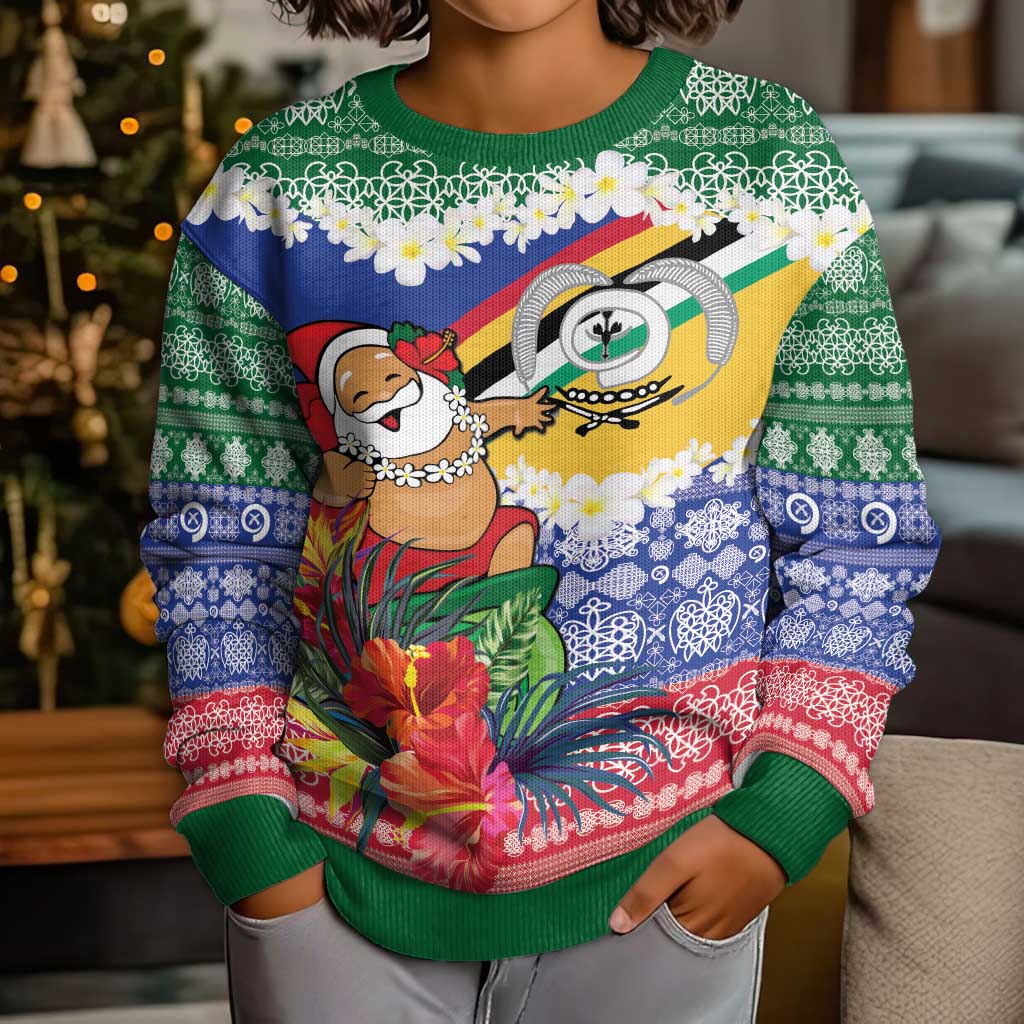 Personalised Torba Joyeux Noel Kid Ugly Christmas Sweater Proud To Be a Ni-Van Sand Drawing Art - Polynesian Pride