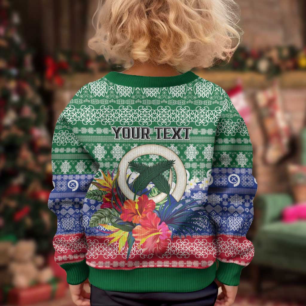 Personalised Torba Joyeux Noel Kid Ugly Christmas Sweater Proud To Be a Ni-Van Sand Drawing Art - Polynesian Pride