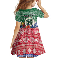 Personalised Torba Joyeux Noel Kid Short Sleeve Dress Proud To Be a Ni-Van Sand Drawing Art LT9 - Polynesian Pride
