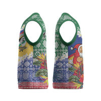 Personalised Torba Joyeux Noel Christmas Knitted V-Neck Vest Proud To Be a Ni-Van Sand Drawing Art - Polynesian Pride