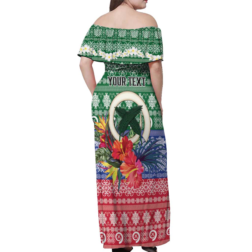 Personalised Torba Joyeux Noel Off Shoulder Maxi Dress Proud To Be a Ni-Van Sand Drawing Art LT9 - Polynesian Pride