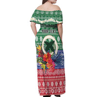 Personalised Torba Joyeux Noel Off Shoulder Maxi Dress Proud To Be a Ni-Van Sand Drawing Art LT9 - Polynesian Pride