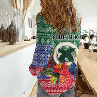 Personalised Torba Joyeux Noel Women Casual Shirt Proud To Be a Ni-Van Sand Drawing Art - Polynesian Pride