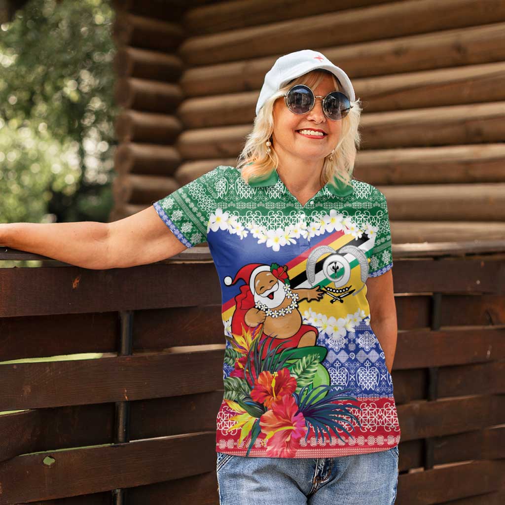 Personalised Torba Joyeux Noel Women Polo Shirt Proud To Be a Ni-Van Sand Drawing Art - Polynesian Pride