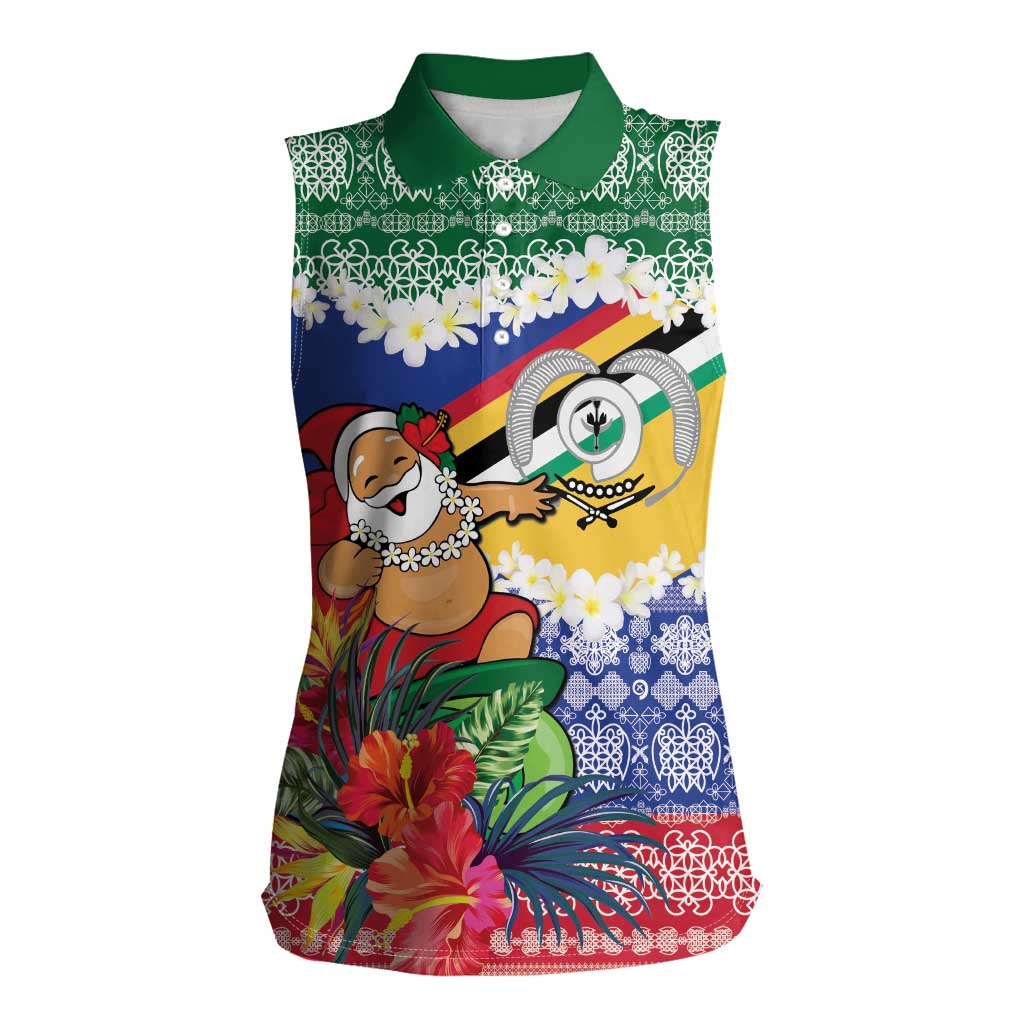 Personalised Torba Joyeux Noel Women Sleeveless Polo Shirt Proud To Be a Ni-Van Sand Drawing Art LT9 Female Green - Polynesian Pride