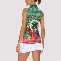 Personalised Torba Joyeux Noel Women Sleeveless Polo Shirt Proud To Be a Ni-Van Sand Drawing Art LT9 - Polynesian Pride