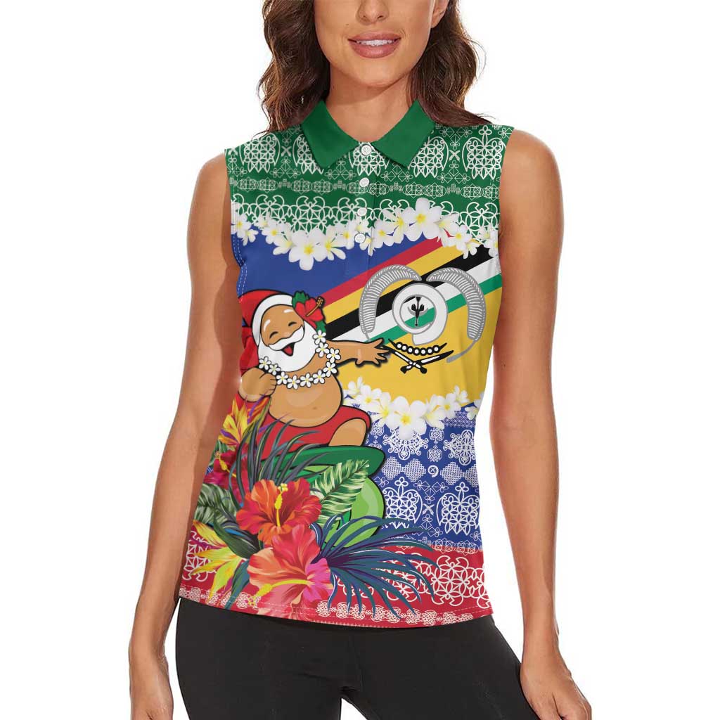Personalised Torba Joyeux Noel Women Sleeveless Polo Shirt Proud To Be a Ni-Van Sand Drawing Art LT9 - Polynesian Pride