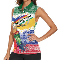 Personalised Torba Joyeux Noel Women Sleeveless Polo Shirt Proud To Be a Ni-Van Sand Drawing Art LT9 - Polynesian Pride