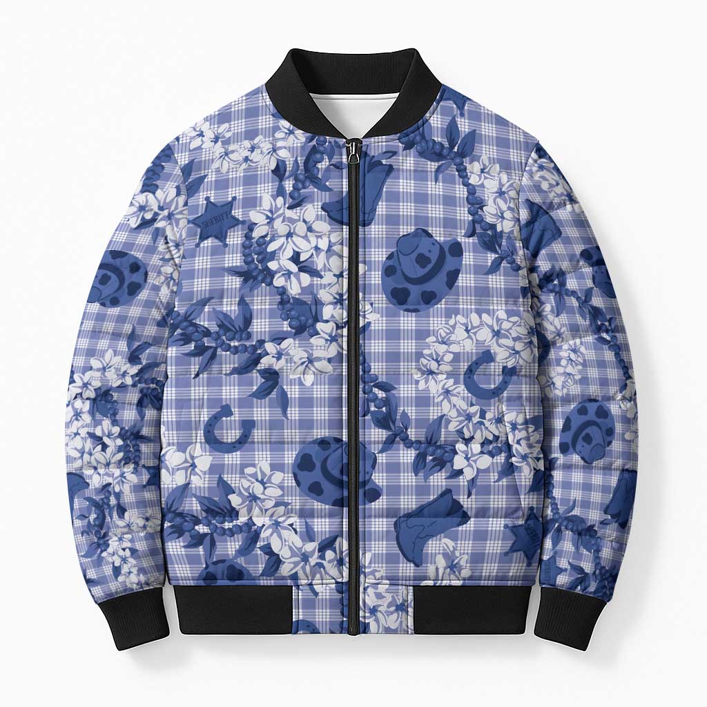Mokihana Maile Ilima Leis Paniolo Palaka Bomber Puffer Jacket Hawaiian Polu Spirit - Polynesian Pride