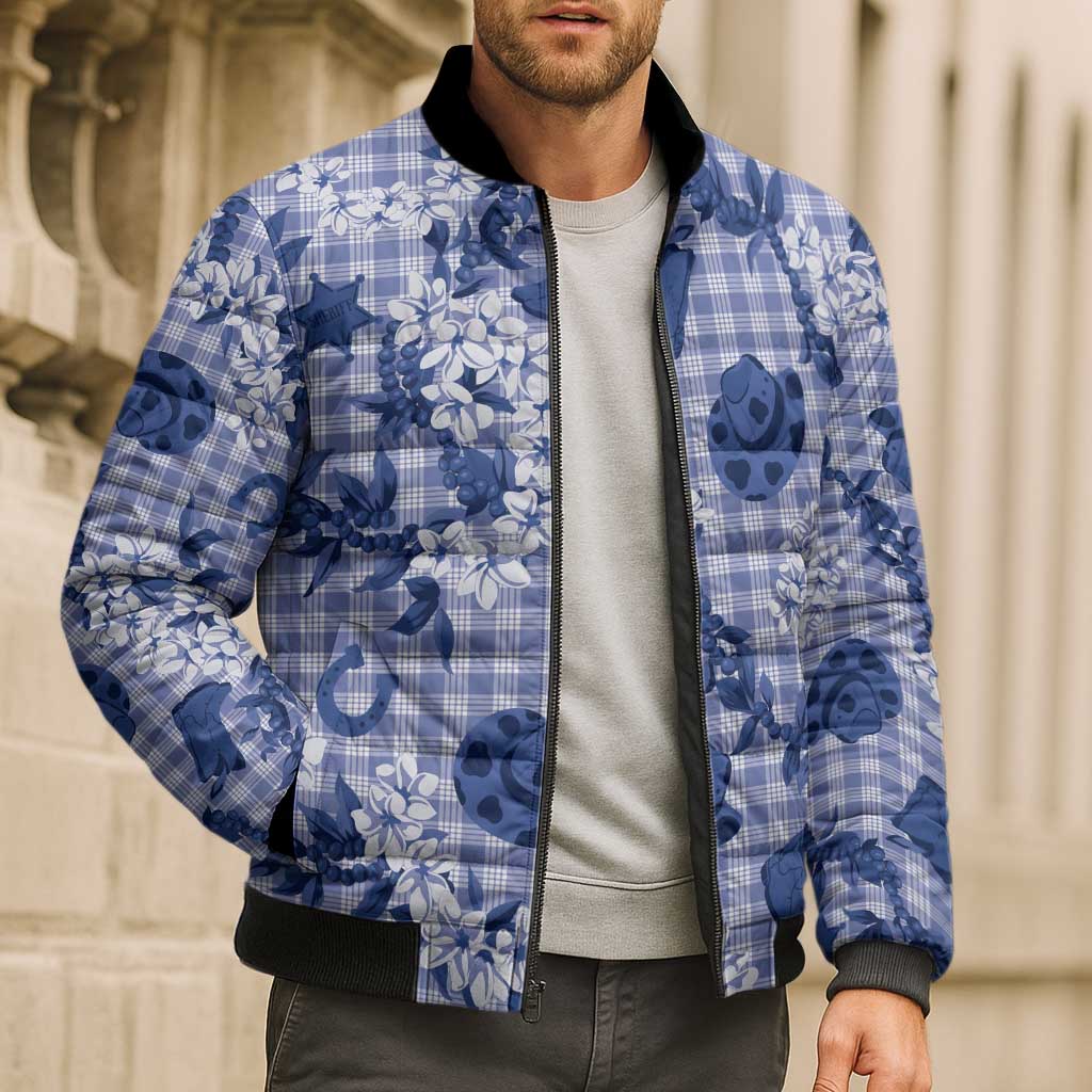 Mokihana Maile Ilima Leis Paniolo Palaka Bomber Puffer Jacket Hawaiian Polu Spirit - Polynesian Pride