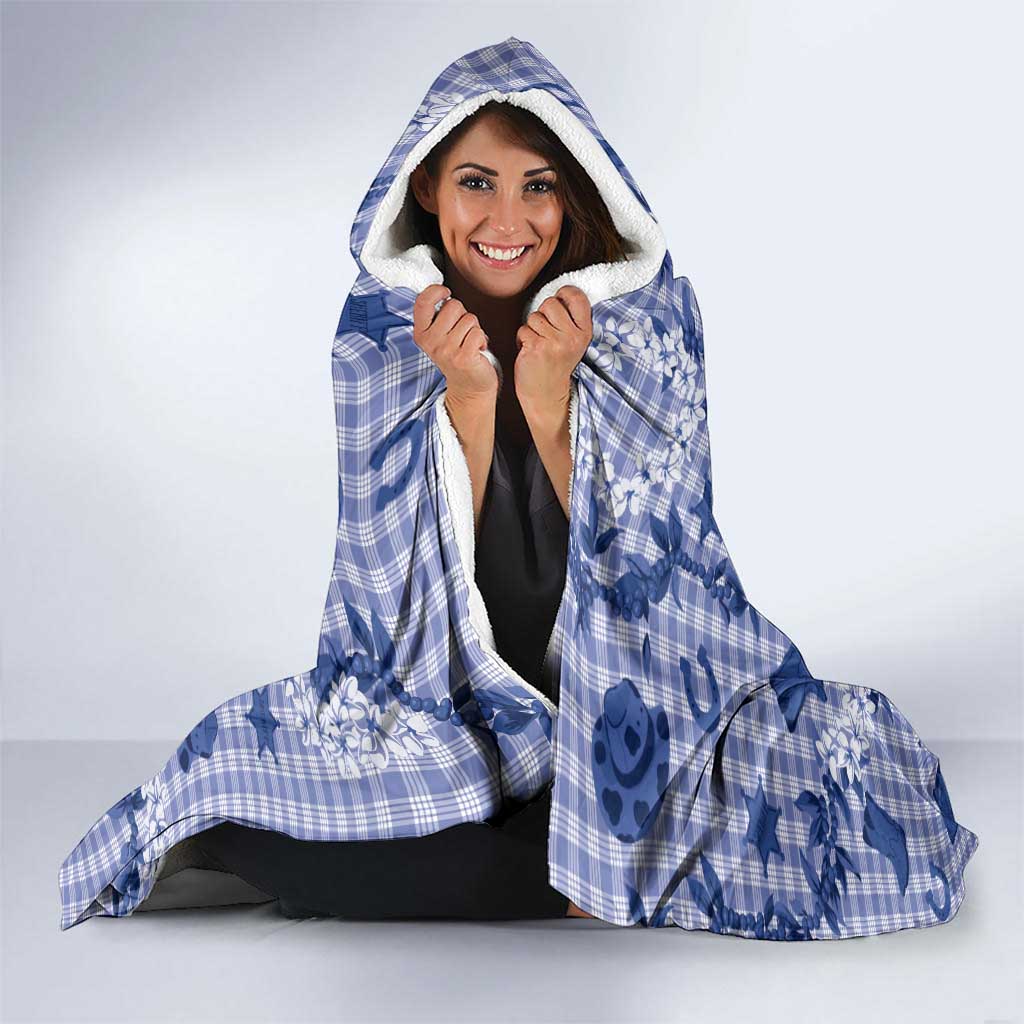 Mokihana Maile Ilima Leis Paniolo Palaka Hooded Blanket Hawaiian Polu Spirit - Polynesian Pride
