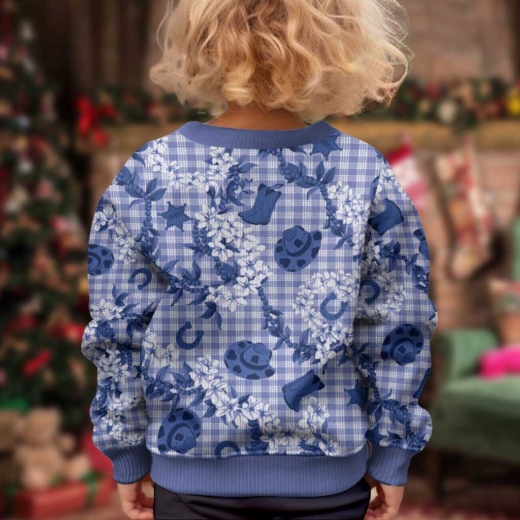 Mokihana Maile Ilima Leis Paniolo Palaka Kid Ugly Christmas Sweater Hawaiian Polu Spirit - Polynesian Pride