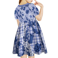 Mokihana Maile Ilima Leis Paniolo Palaka Kid Short Sleeve Dress Hawaiian Polu Spirit - Polynesian Pride