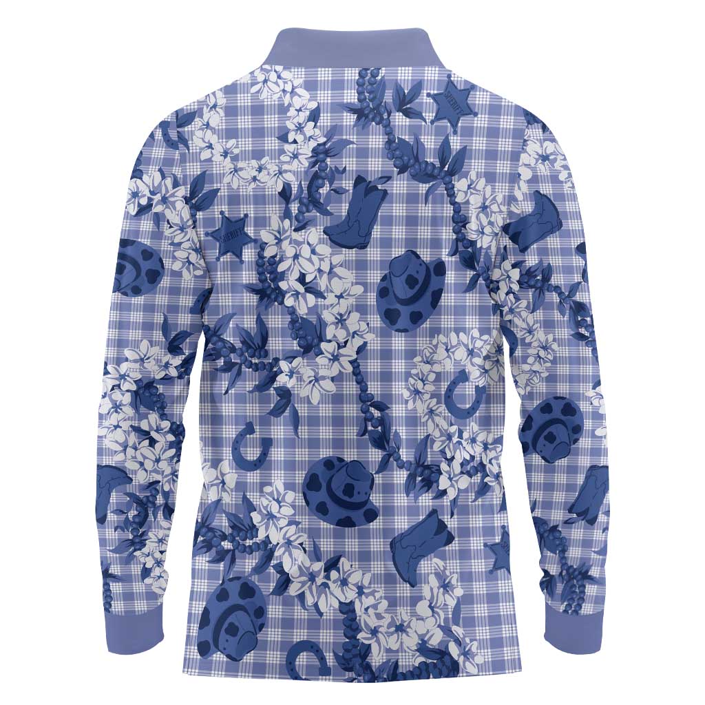 Mokihana Maile Ilima Leis Paniolo Palaka Long Sleeve Polo Shirt Hawaiian Polu Spirit - Polynesian Pride