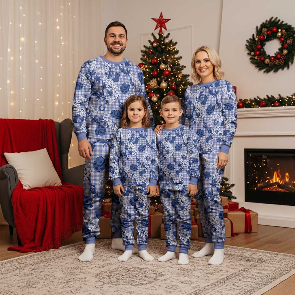 Mokihana Maile Ilima Leis Paniolo Palaka Christmas Pajama Set Hawaiian Polu Spirit - Polynesian Pride