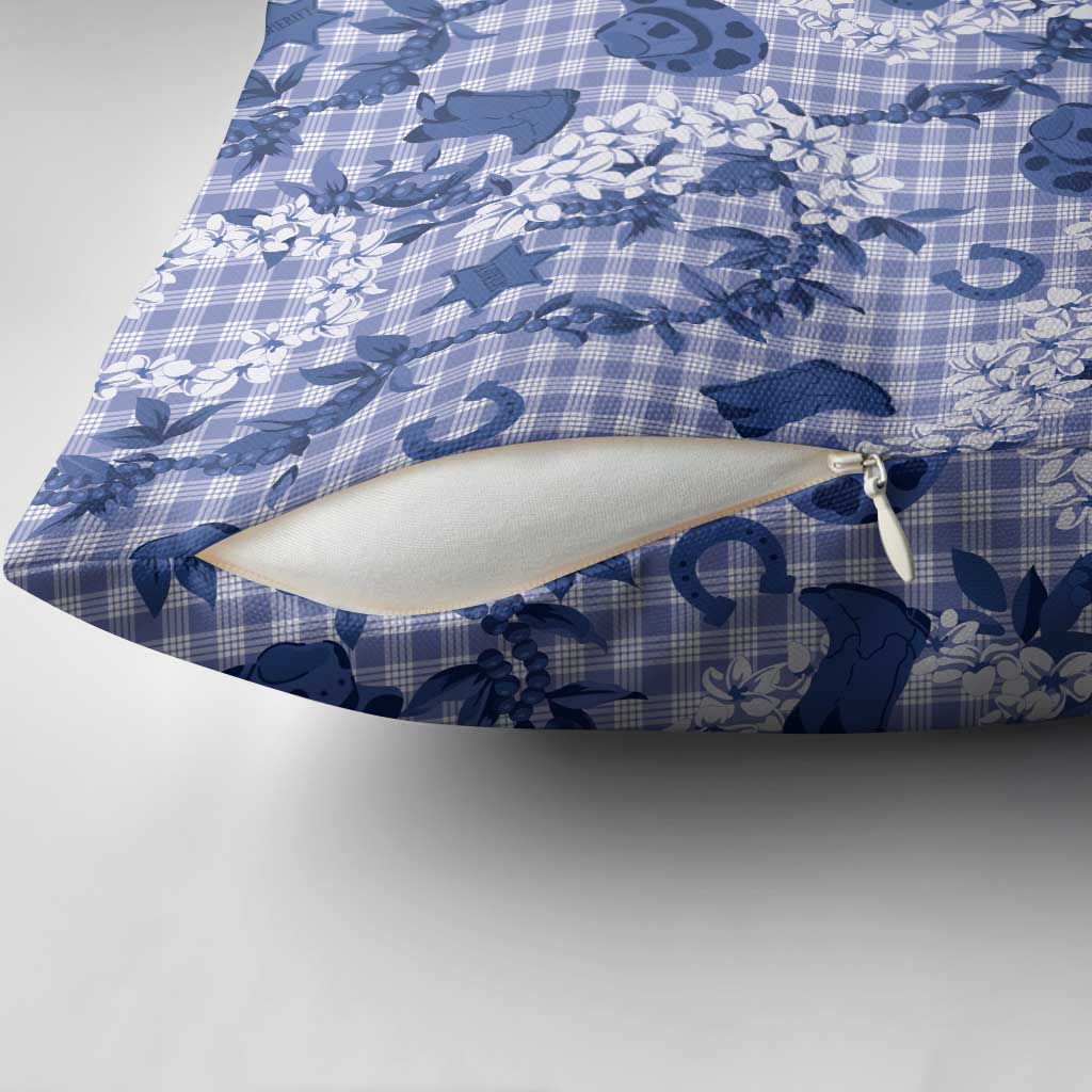 Mokihana Maile Ilima Leis Paniolo Palaka Pillow Cover Hawaiian Polu Spirit - Polynesian Pride