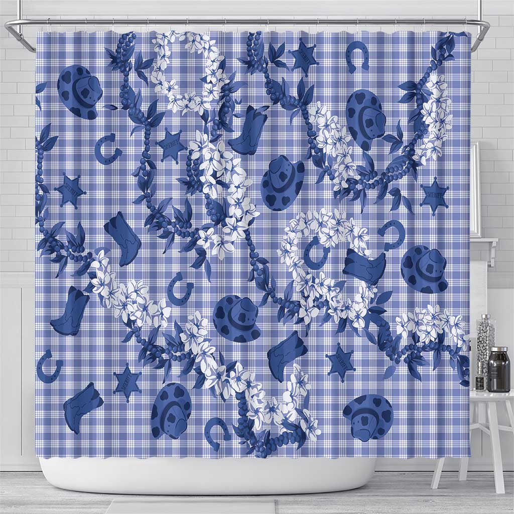 Mokihana Maile Ilima Leis Paniolo Palaka Shower Curtain Hawaiian Polu Spirit - Polynesian Pride