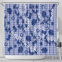 Mokihana Maile Ilima Leis Paniolo Palaka Shower Curtain Hawaiian Polu Spirit - Polynesian Pride