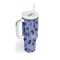 Mokihana Maile Ilima Leis Paniolo Palaka Tumbler With Handle Hawaiian Polu Spirit - Polynesian Pride