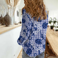 Mokihana Maile Ilima Leis Paniolo Palaka Women Casual Shirt Hawaiian Polu Spirit LT9 - Polynesian Pride