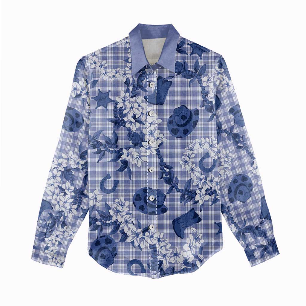 Mokihana Maile Ilima Leis Paniolo Palaka Women Casual Shirt Hawaiian Polu Spirit LT9 - Polynesian Pride