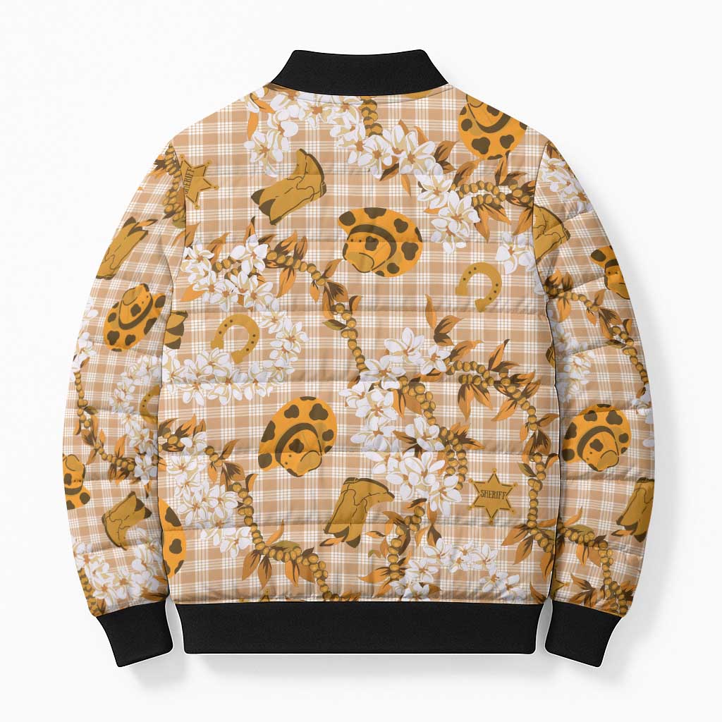 Mokihana Maile Ilima Leis Paniolo Palaka Bomber Puffer Jacket Hawaiian Kula Spirit - Polynesian Pride