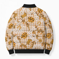 Mokihana Maile Ilima Leis Paniolo Palaka Bomber Puffer Jacket Hawaiian Kula Spirit - Polynesian Pride