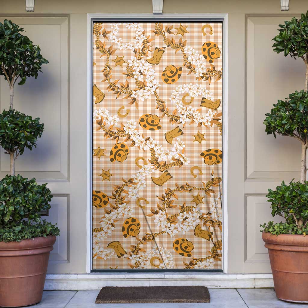 Mokihana Maile Ilima Leis Paniolo Palaka Door Cover Hawaiian Kula Spirit - Polynesian Pride