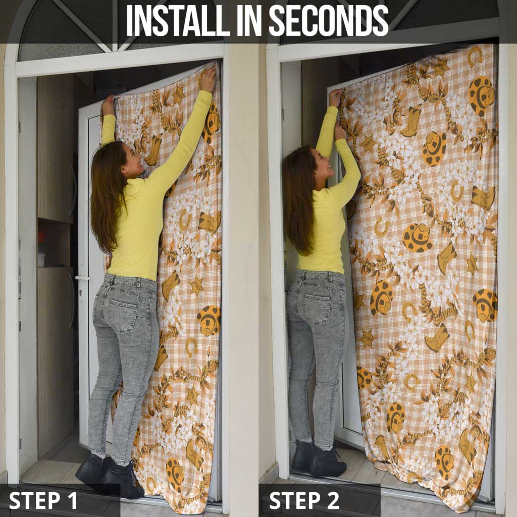 Mokihana Maile Ilima Leis Paniolo Palaka Door Cover Hawaiian Kula Spirit - Polynesian Pride