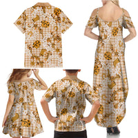 Mokihana Maile Ilima Leis Paniolo Palaka Family Matching Summer Maxi Dress and Hawaiian Shirt Hawaiian Kula Spirit - Polynesian Pride