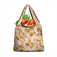 Mokihana Maile Ilima Leis Paniolo Palaka Grocery Bag Hawaiian Kula Spirit - Polynesian Pride