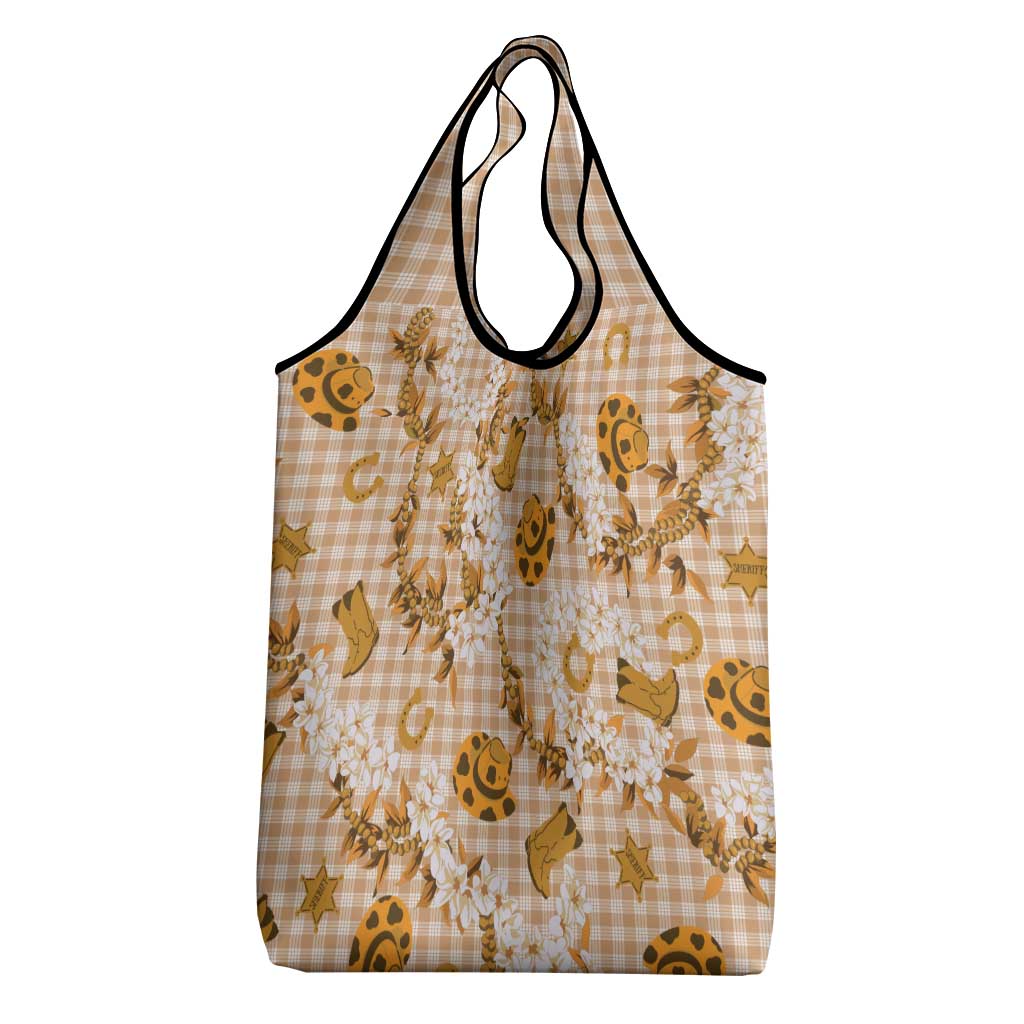 Mokihana Maile Ilima Leis Paniolo Palaka Grocery Bag Hawaiian Kula Spirit - Polynesian Pride