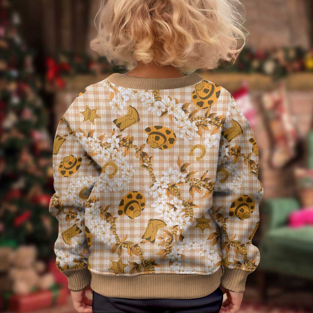 Mokihana Maile Ilima Leis Paniolo Palaka Kid Ugly Christmas Sweater Hawaiian Kula Spirit - Polynesian Pride