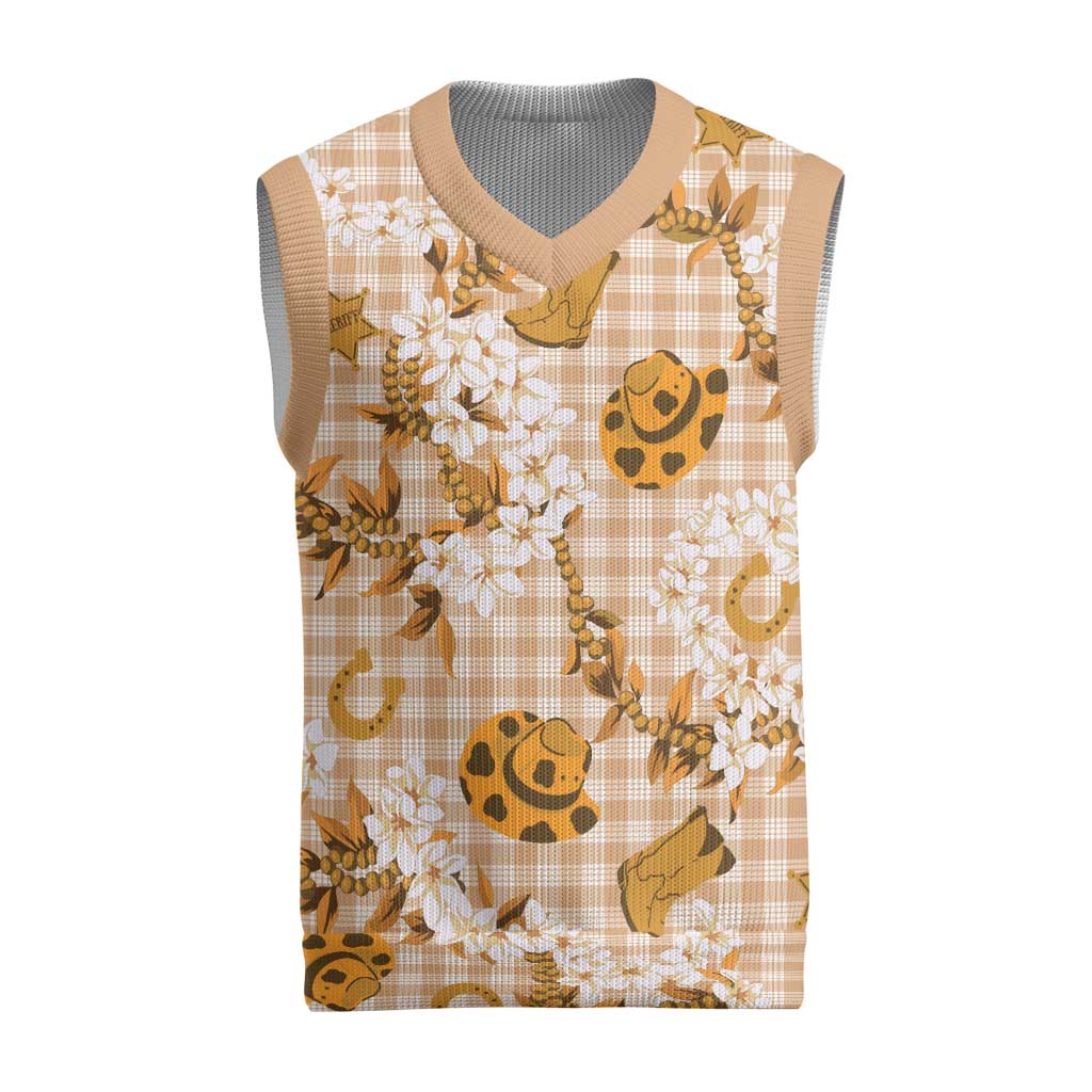 Mokihana Maile Ilima Leis Paniolo Palaka Christmas Knitted V-Neck Vest Hawaiian Kula Spirit - Polynesian Pride