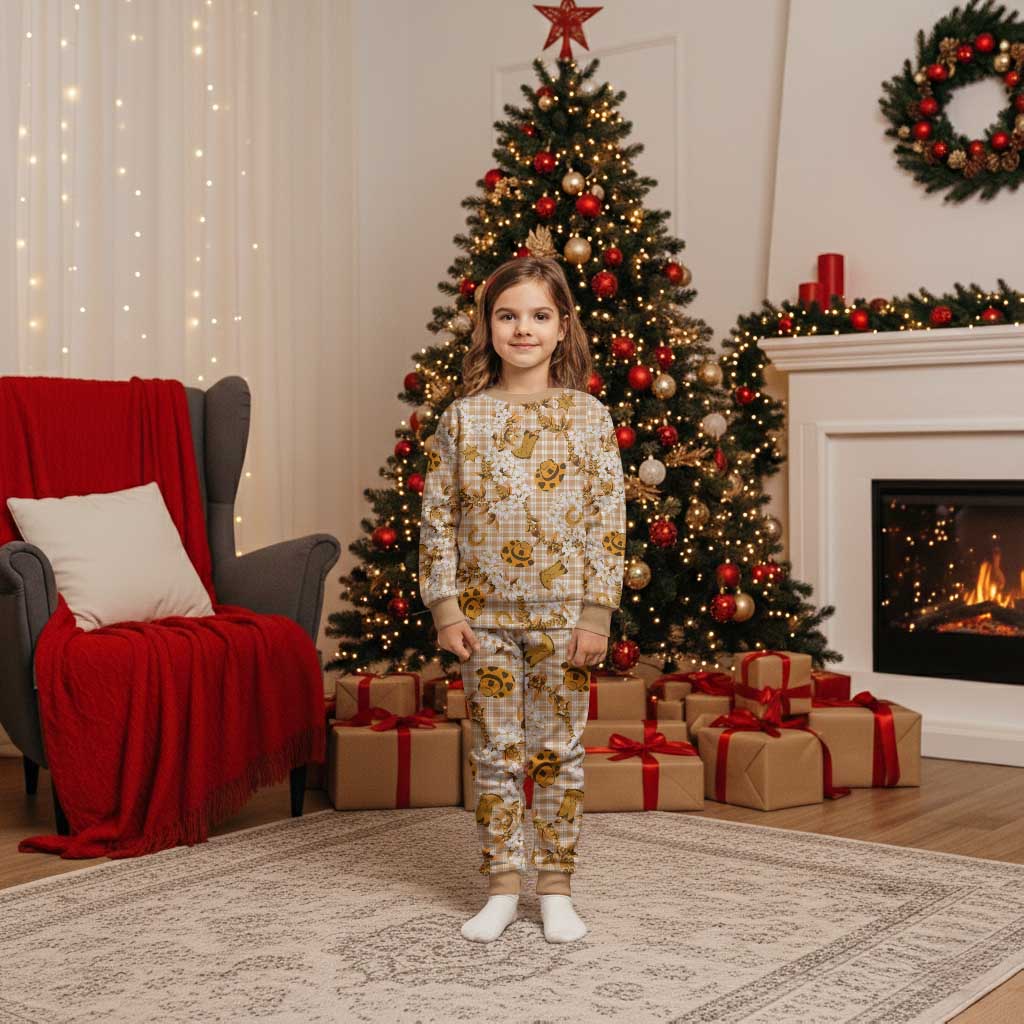 Mokihana Maile Ilima Leis Paniolo Palaka Christmas Pajama Set Hawaiian Kula Spirit - Polynesian Pride