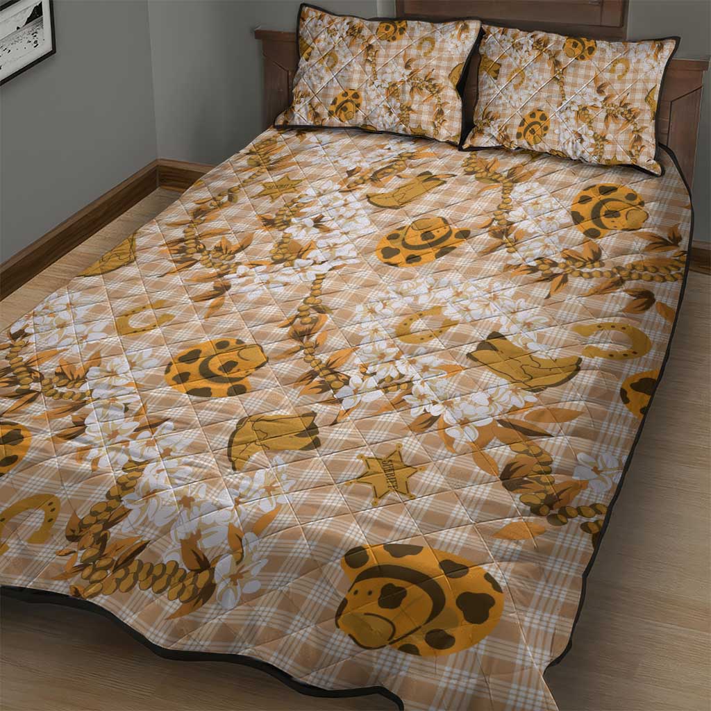 Mokihana Maile Ilima Leis Paniolo Palaka Quilt Bed Set Hawaiian Kula Spirit - Polynesian Pride